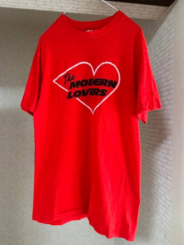 モダンラバーズ　Tシャツ　L 赤 ロックT バンドT 80年代 Amazon.co.jp: モダンラバーズ Tシャツ L 赤 ロックT バンドT 80